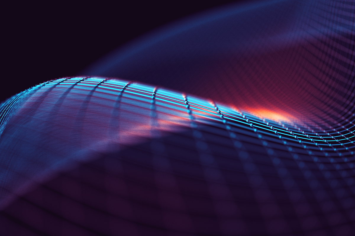 Fondo abstracto de la tecnología y la ciencia. Malla o red con líneas y detalles de formas geométricas.