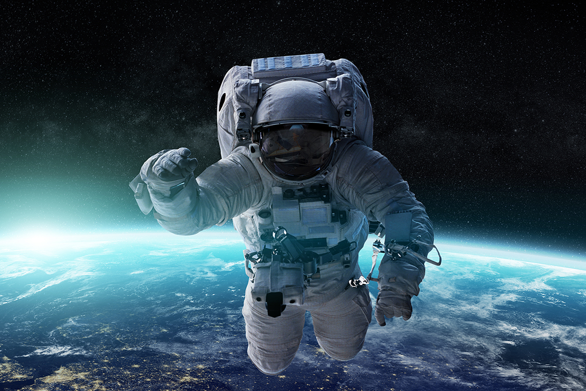 Astronaut floating in space 3D rendering elements of this image furnished by NASA Astronaut floating in space 3D rendering elements of this image furnished by NASA
