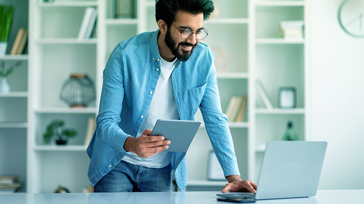 Man on tablet